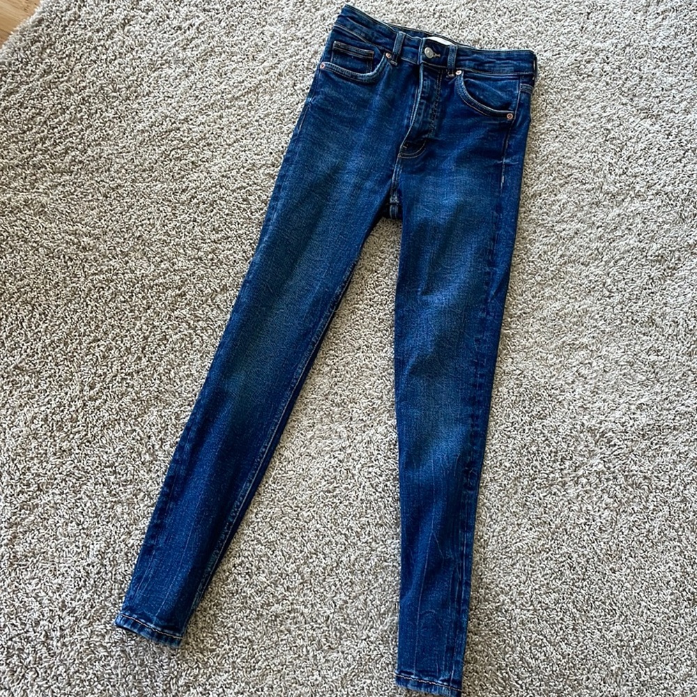 Zara skinny blue jeans